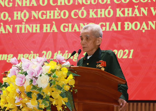 Cựu chiến binh Lanh Quốc Hải, thị trấn Yên Phú (Bắc Mê) chia sẻ cảm nghĩ khi được hỗ trợ làm nhà ở.