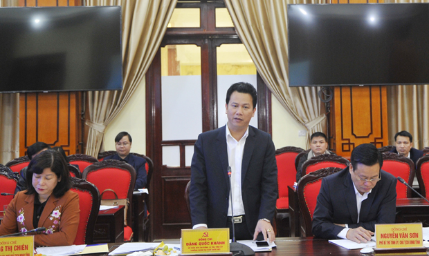 Bí thư Tỉnh ủy Đặng Quốc Khánh phát biểu tại hội nghị.