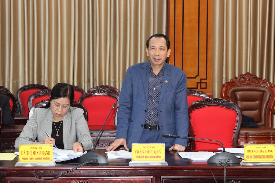 Phó Chủ tịch UBND tỉnh Trần Đức Quý yêu cầu các đơn vị tăng cường công tác phối hợp, nhằm xây dựng, bảo vệ thương hiệu và phát triển các sản phẩm tiêu biểu của tỉnh trong thời gian tới.