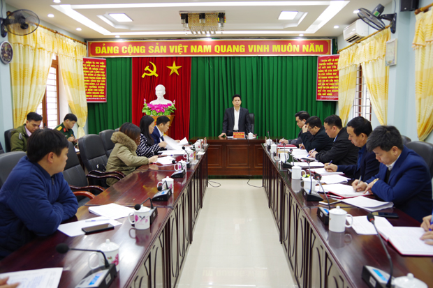 Thượng tá Lại Tiến Giang, Chỉ huy trưởng Bộ CHQS tỉnh phát biểu tại buổi làm việc
