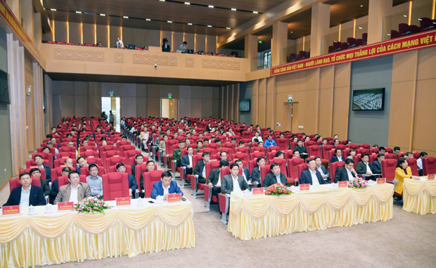 Các đại biểu tham dự hội nghị tại điểm cầu tỉnh Hà Giang.
