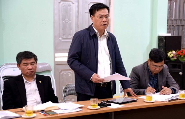 Lãnh đạo Sở Xây dựng phát biểu tại buổi làm việc