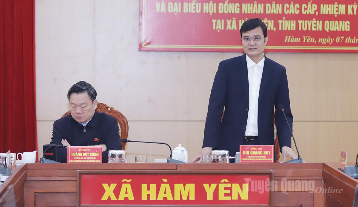 Bí thư thứ nhất Trung ương Đoàn Bùi Quang Huy phát biểu kết luận buổi giám sát.