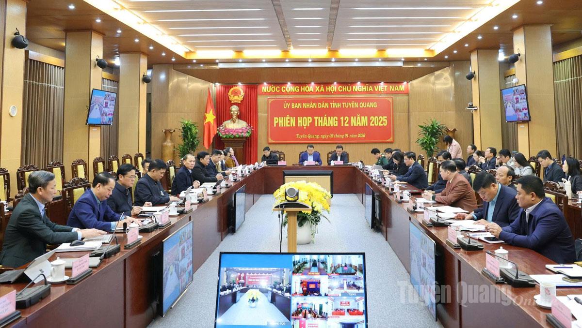 Phiên họp thường kỳ của UBND tỉnh đánh giá hoạt động chỉ đạo, điều hành tháng 12-2025, triển khai nhiệm vụ tháng 1-2026
