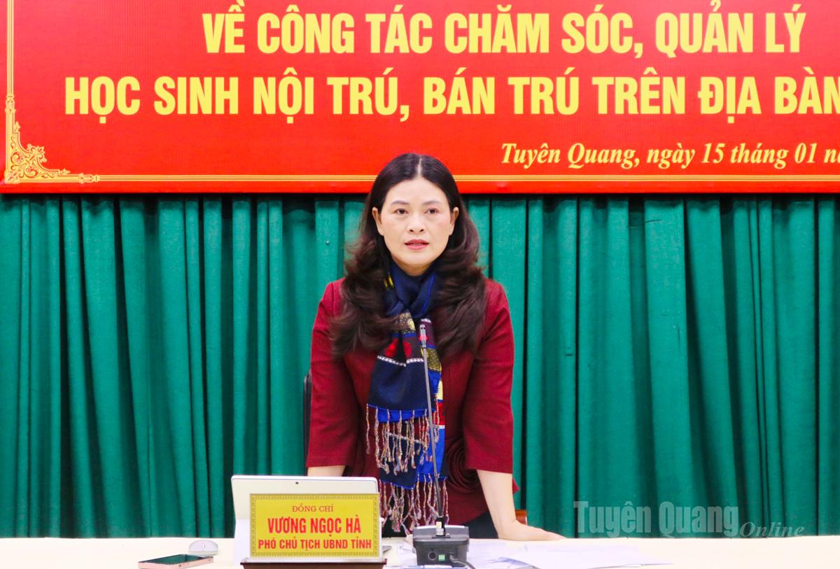 Đồng chí Vương Ngọc Hà, Ủy viên BTV Tỉnh ủy, Phó Chủ tịch UBND tỉnh phát biểu tại hội nghị.