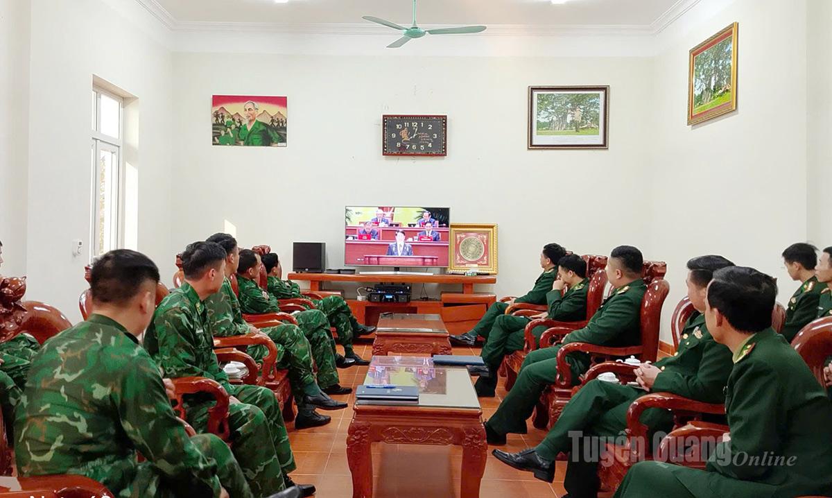 Cán bộ, chiến sỹ Đồn Biên phòng Bạch Đích kỳ vọng Đại hội XIV với những bước đi vững chắc, những đột phá chiến lược sẽ đưa đất nước phát triển nhanh hơn