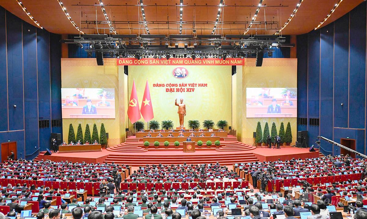 Toàn cảnh hội trường phiên thảo luận tập trung ngày 21-1.