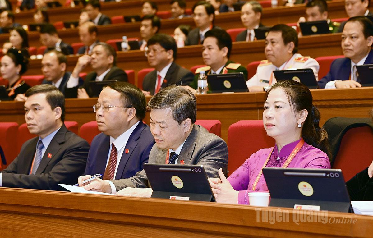 Các đồng chí Thường trực Tỉnh ủy Tuyên Quang dự Đại hội.