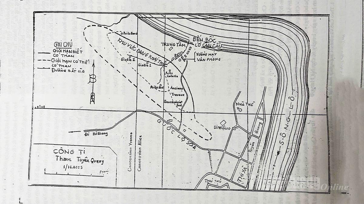 Sơ đồ Mỏ than Tuyên Quang (trong sách Địa chí Tuyên Quang).