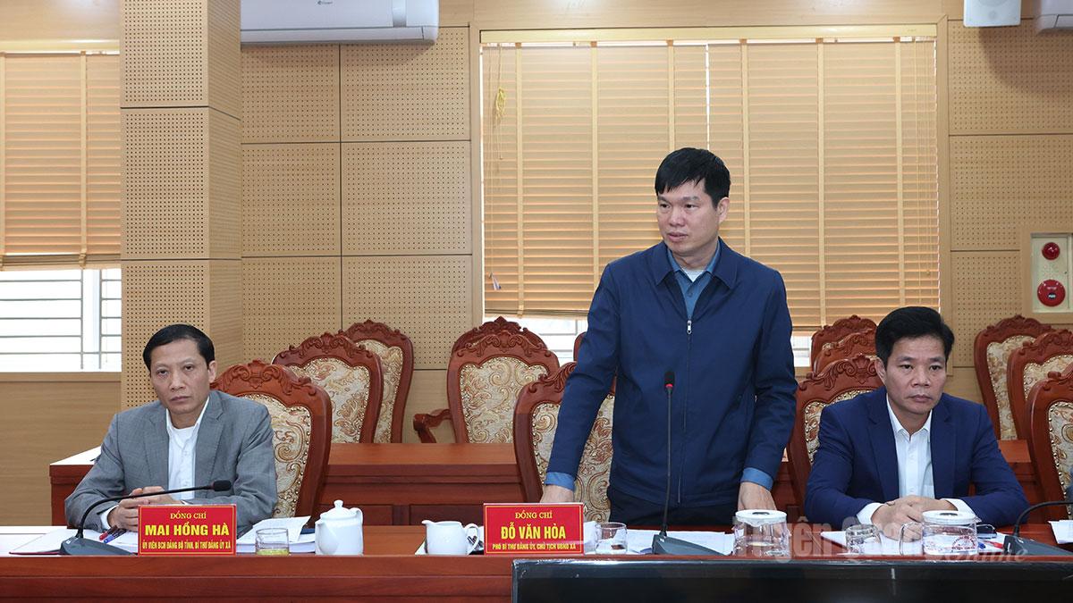 Lãnh đạo xã Hàm Yên phát biểu ý kiến.