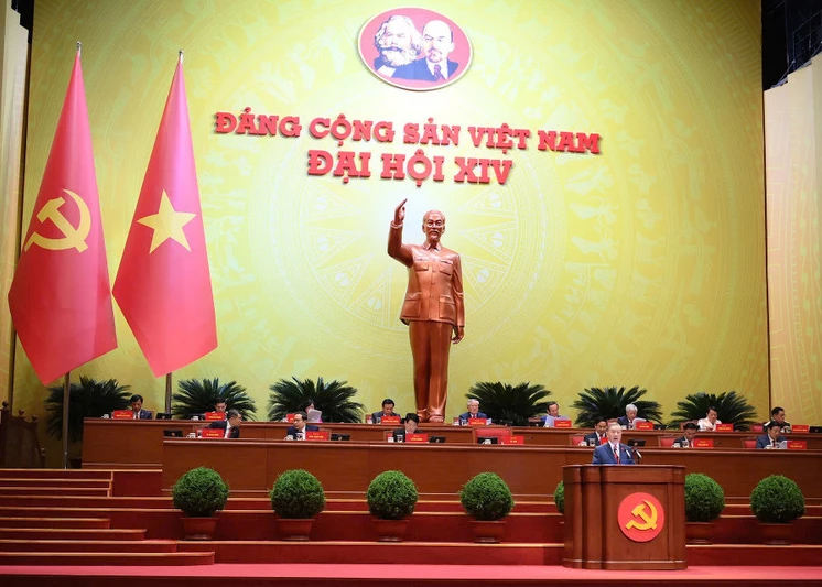 A panoramic view of the opening session of the 14th National Congress of the Communist Party of Viet Nam. (Photo: VNA)