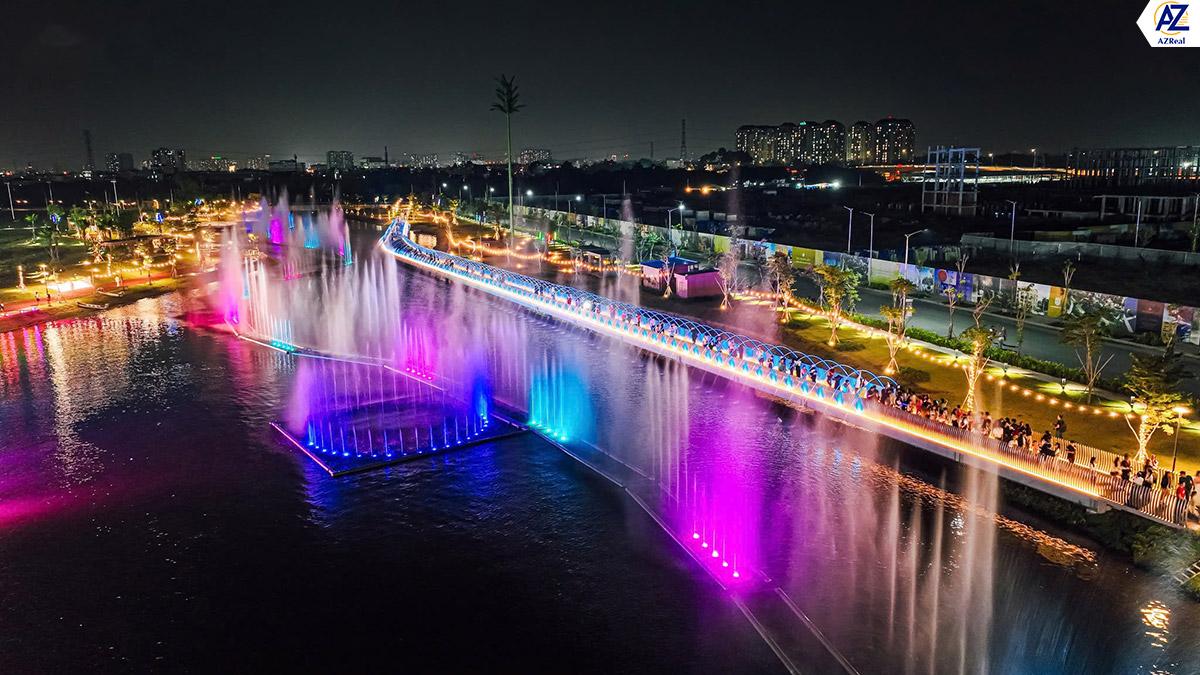 Hình ảnh kênh đào nhạc nước dài nhất Đông Nam Á tại Global City An Phú