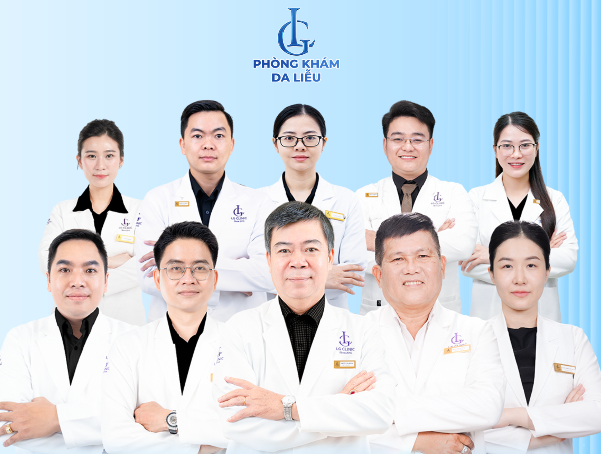 Đội ngũ bác sĩ da liễu với hơn 20 năm kinh nghiệm tại Phòng khám Da liễu LG