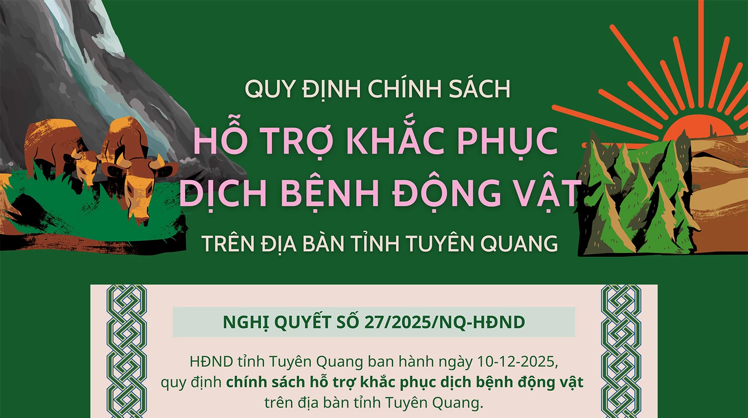 Quy định chính sách hỗ trợ khắc phục dịch bệnh động vật trên địa bàn tỉnh Tuyên Quang