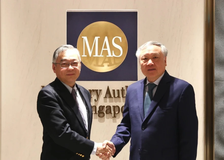 Permanent Deputy Prime Minister Nguyen Hoa Binh (right) meets with Singaporean Deputy Prime Minister Gan Kim Yong, who is also Minister for Trade and Industry and Chairman of the Monetary Authority of Singapore, on January 12. (Photo published by VNA)