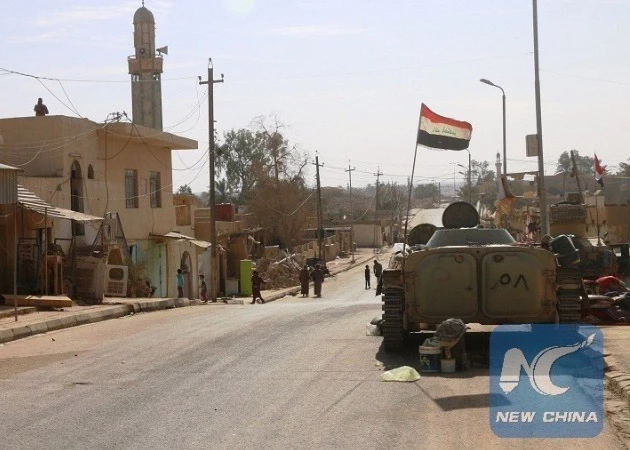 A military vehicle near Rawa City, close to the Iraq–Syria border area. (Photo: Xinhua)