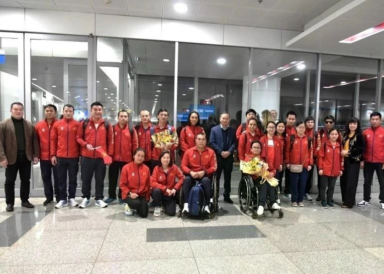 Vietnamese para sports athletes are welcomed back home on late January 27. (Photo: Sports Authority of Viet Nam)
