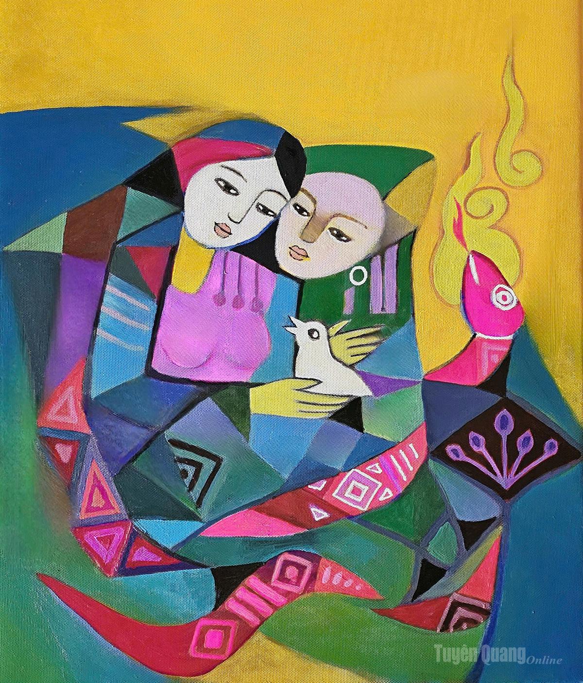 Tranh Mùa Xuân của họa sĩ Trần Thái.