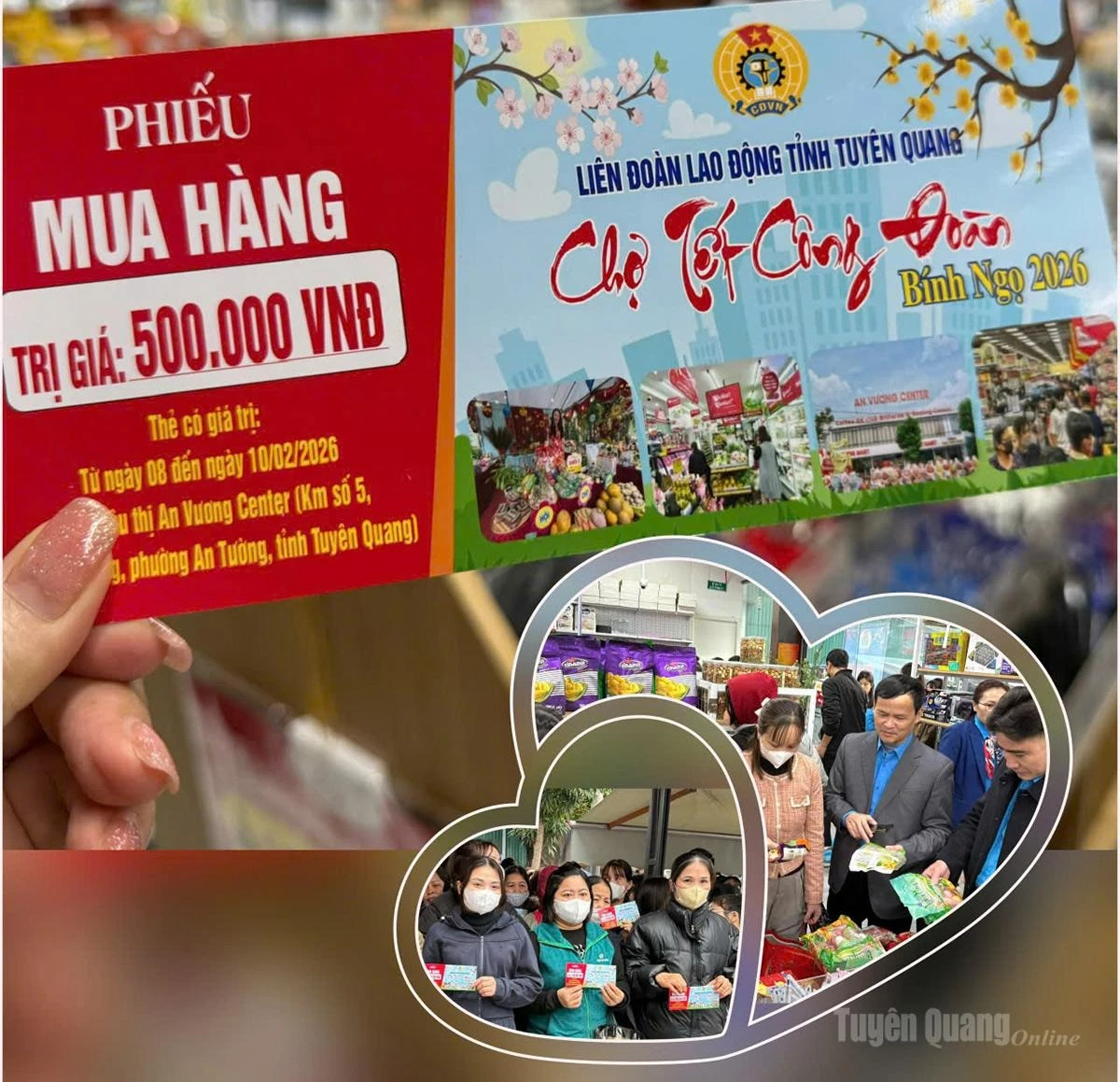 The Vietnam General Confederation of Labour allocated 3,570 vouchers to union members and workers in the province to participate in the online program “Trade Union Tet Market - Spring 2026.”