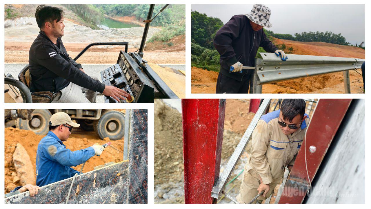 Workers remain steadfast at the construction site during the Lunar New Year on this key Tuyen Quang – Ha Giang Expressway project.