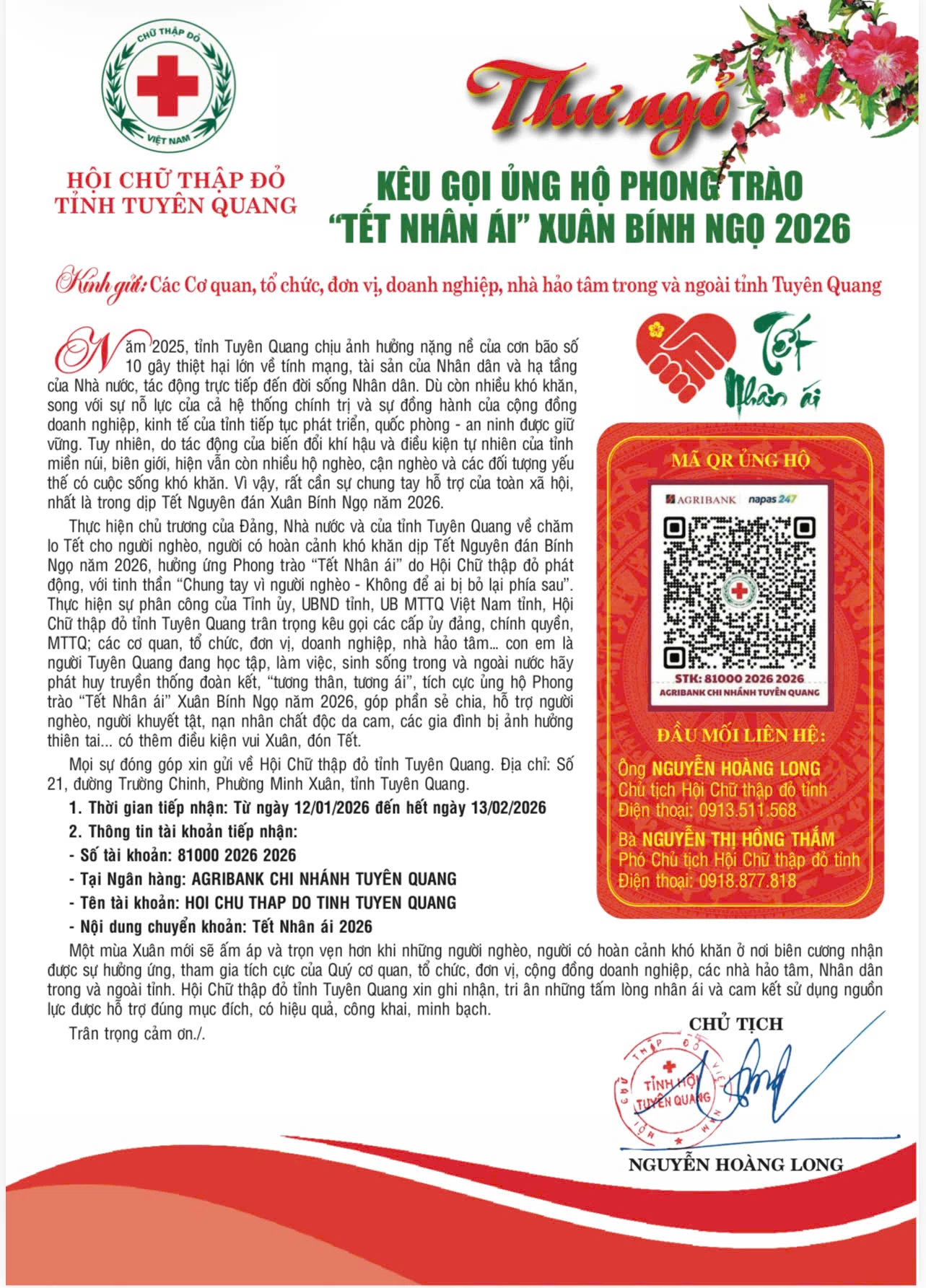 Thư ngỏ kêu gọi ủng hộ Phong trào