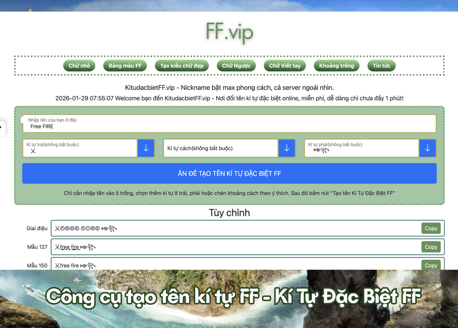 Giải pháp tối ưu từ Kí Tự Đặc Biệt FF
