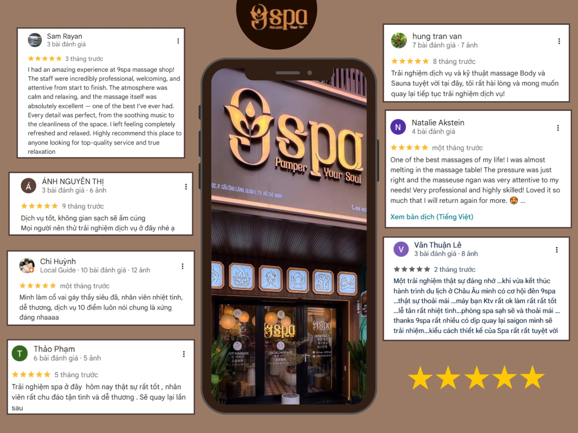 Khách hàng hài lòng và  đánh giá dịch vụ sau khi trải nghiệm tại 9SPA