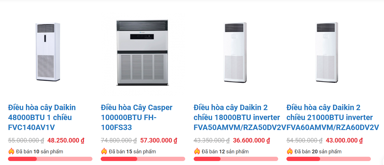 Rất nhiều mẫu điều hoà tủ đứng đang được điện máy Phúc Khánh cung cấp với giá tốt nhất hiện nay