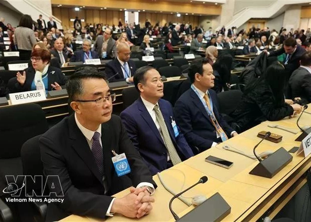 The Vietnamese delegation at the opening of the 61st session of the UN Human Rights Council (Photo: VNA)