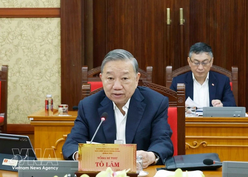 Party General Secretary To Lam addresses the meeting. (Photo: VNA)