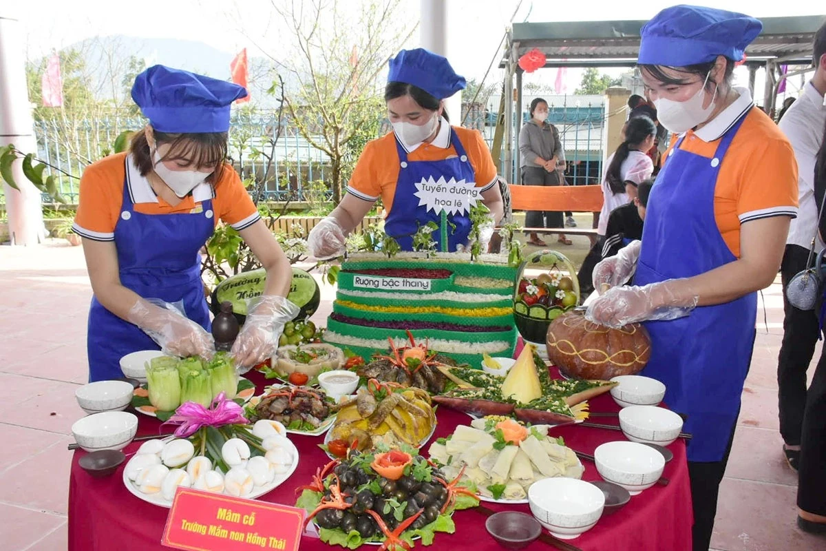 The feast trays were arranged meticulously and aesthetically.