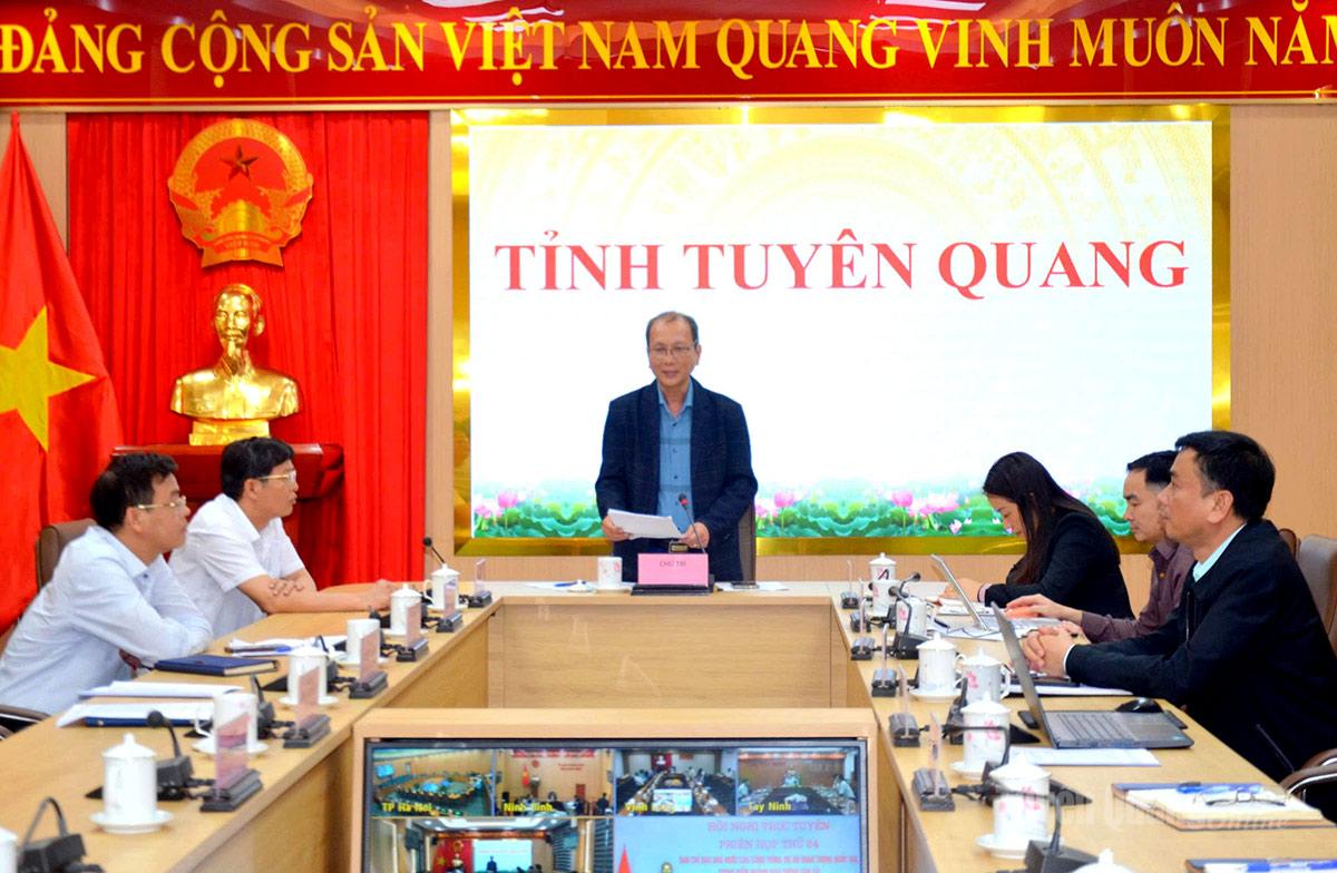 Lãnh đạo Sở Xây dựng Tuyên Quang báo cáo tiến độ thi công cao tốc Tuyên Quang- Hà Giang tại phiên thứ 24 Ban Chỉ đạo Nhà nước các công trình, dự án quan trọng quốc gia trọng điểm ngành Giao thông vận tải