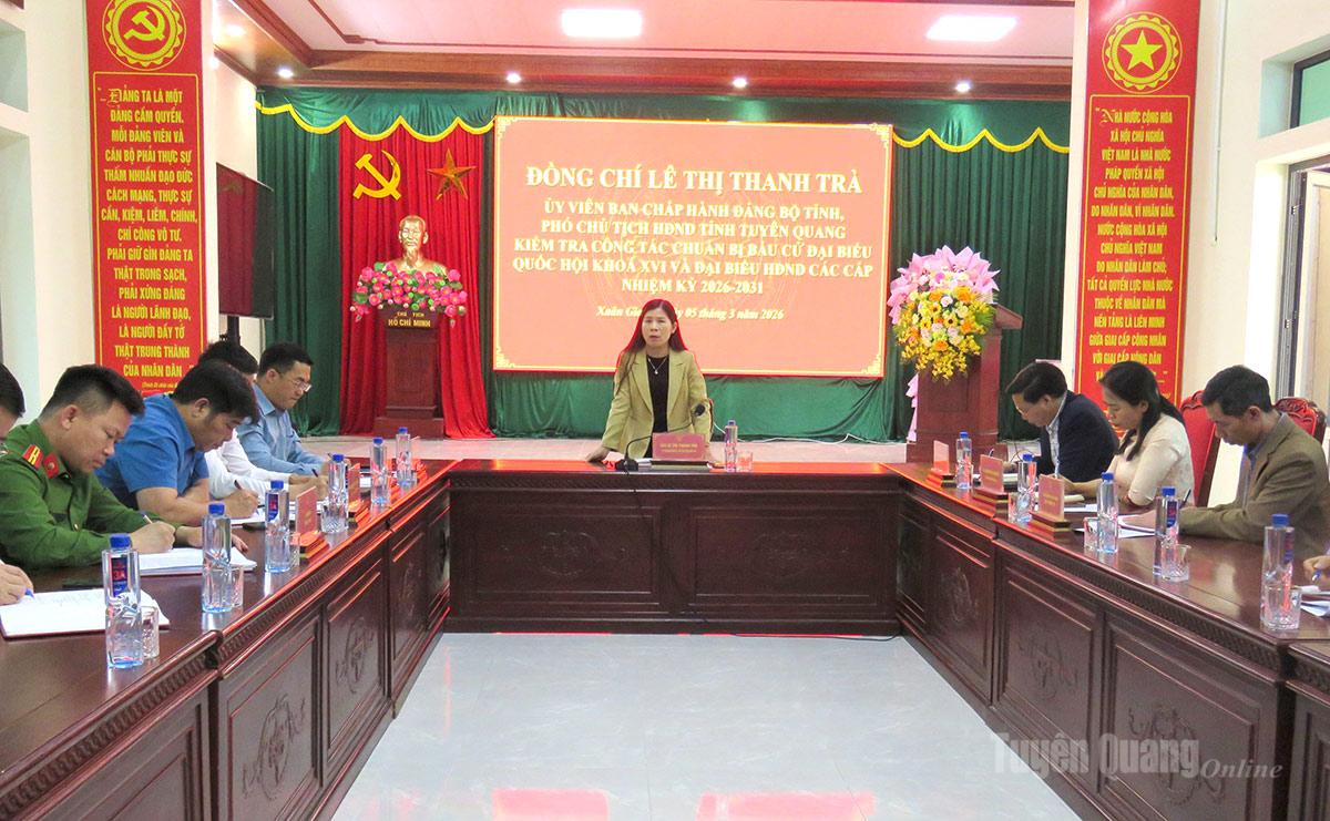 Phó Chủ tịch HĐND tỉnh Lê Thị Thanh Trà làm việc xã Xuân Giang