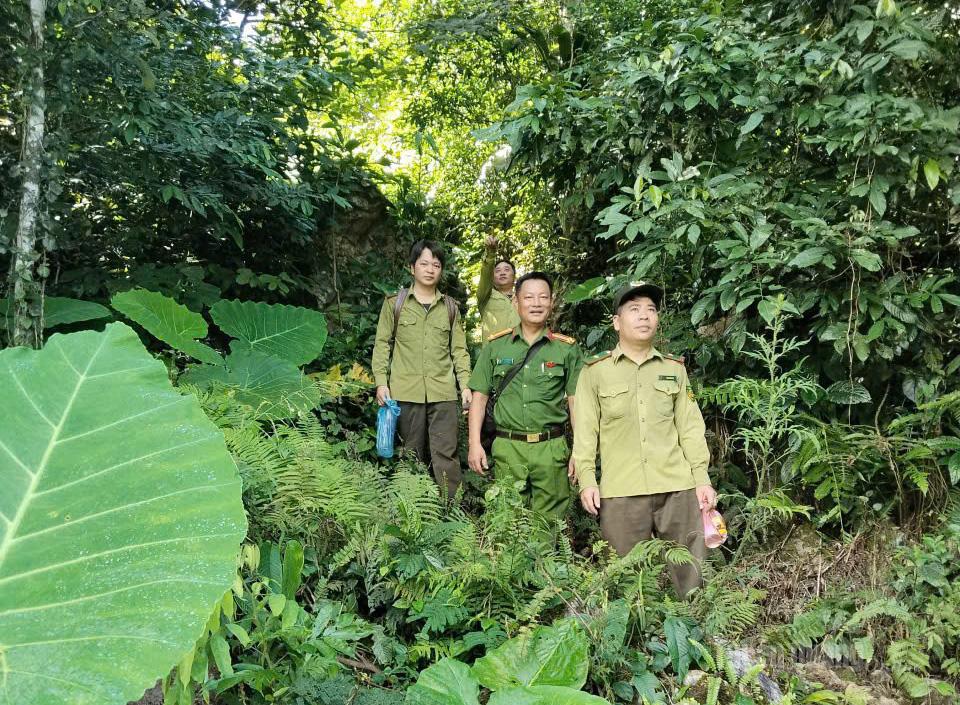 Lực lượng kiểm lâm của Hạt Kiểm lâm khu vực XIV tham gia khảo sát, tuần tra bảo vệ rừng.