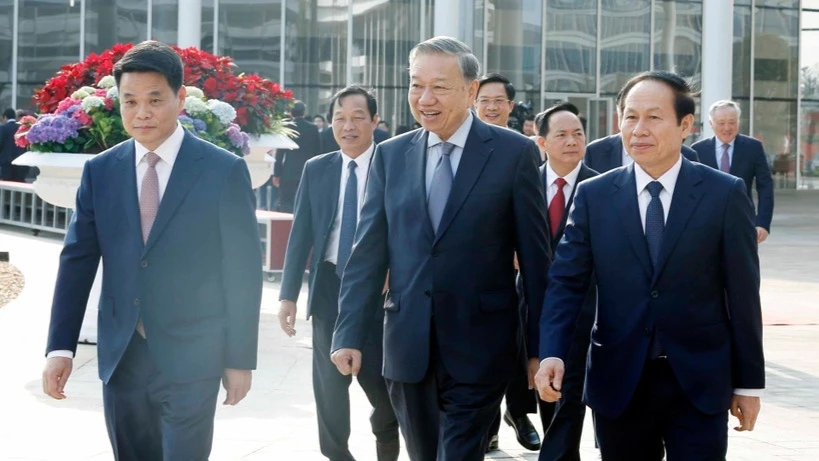 [Ảnh] Tổng Bí thư làm việc với Ban Chấp hành Đảng bộ thành phố Hải Phòng