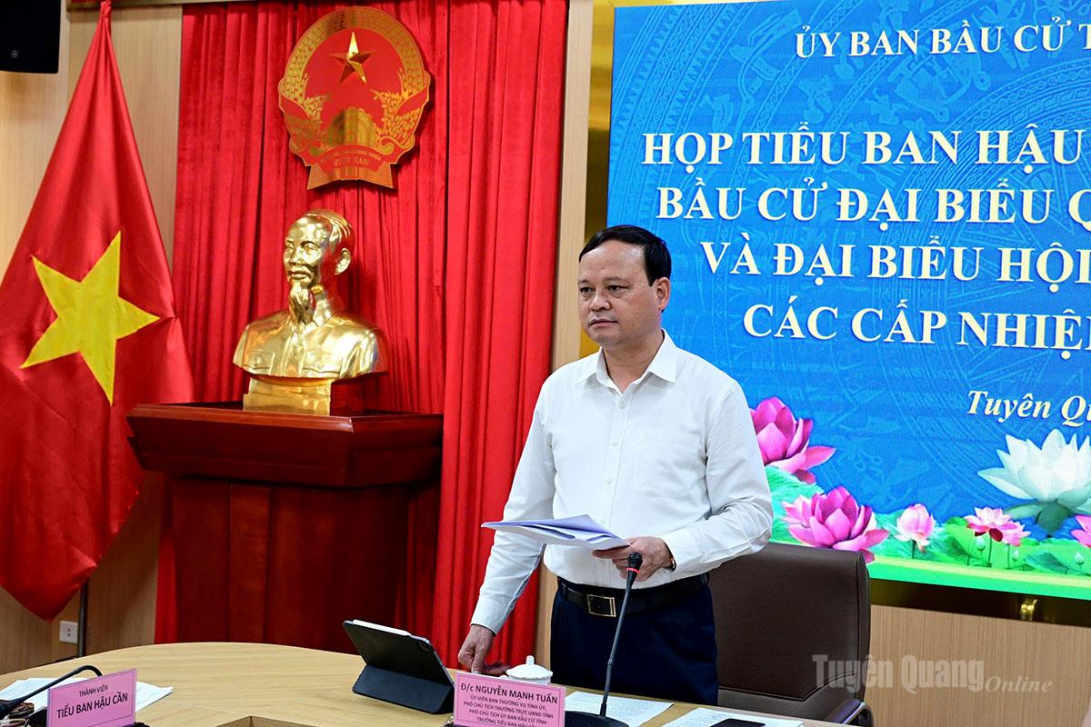 Phó Chủ tịch Thường trực UBND tỉnh Nguyễn Mạnh Tuấn kết luận cuộc họp.