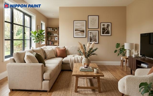 Màu be là gam màu trung tính, mang lại cảm giác dịu nhẹ và ấm áp cho không gian sống