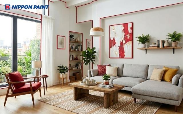 Phối màu hợp lý giúp không gian vừa nổi bật, vừa hài hòa phong thủy và thẩm mỹ hiện đại