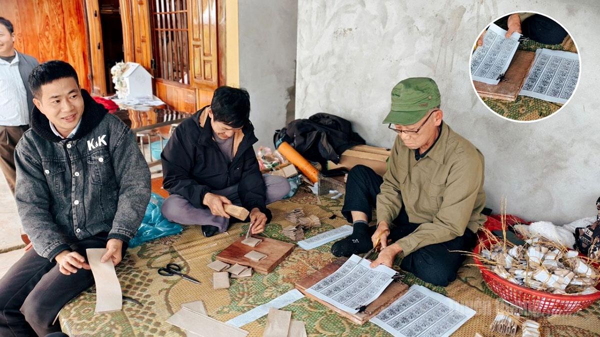 The Cap Sac ceremony on this occasion was held at the home of Dang Tien Hoa in Na Mu village, Hong Thai commune, Tuyen Quang province. The ceremony began with the ritual of welcoming the ritual masters and their assistants who came to conduct the ceremony.