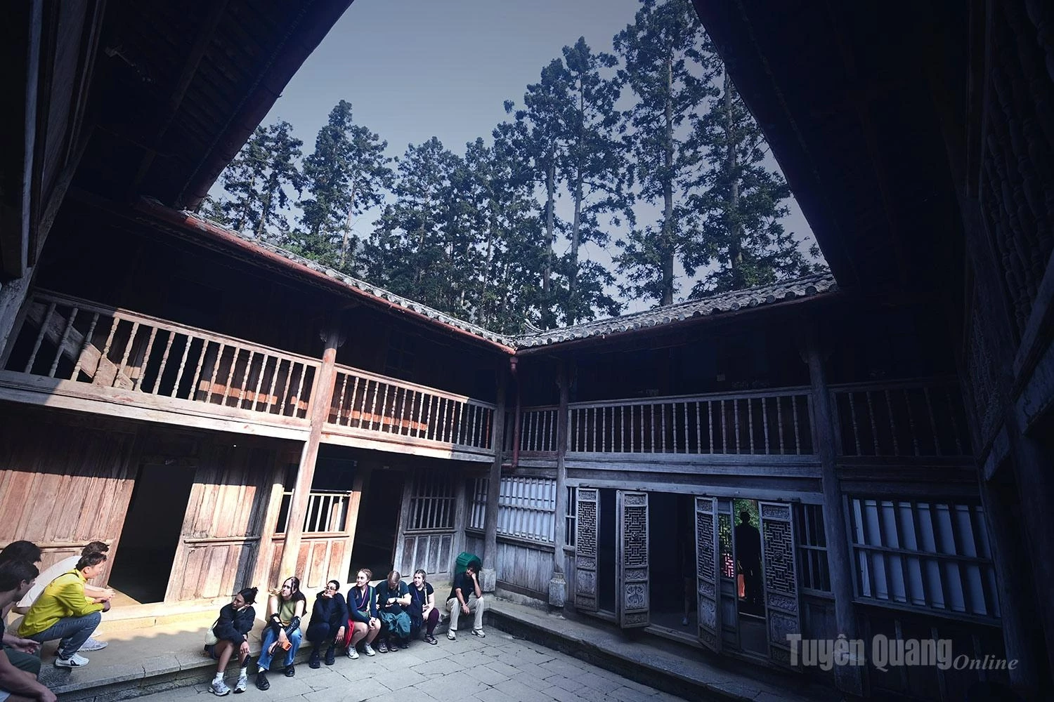 At the center of the mansion is an open courtyard that allows natural light to enter.