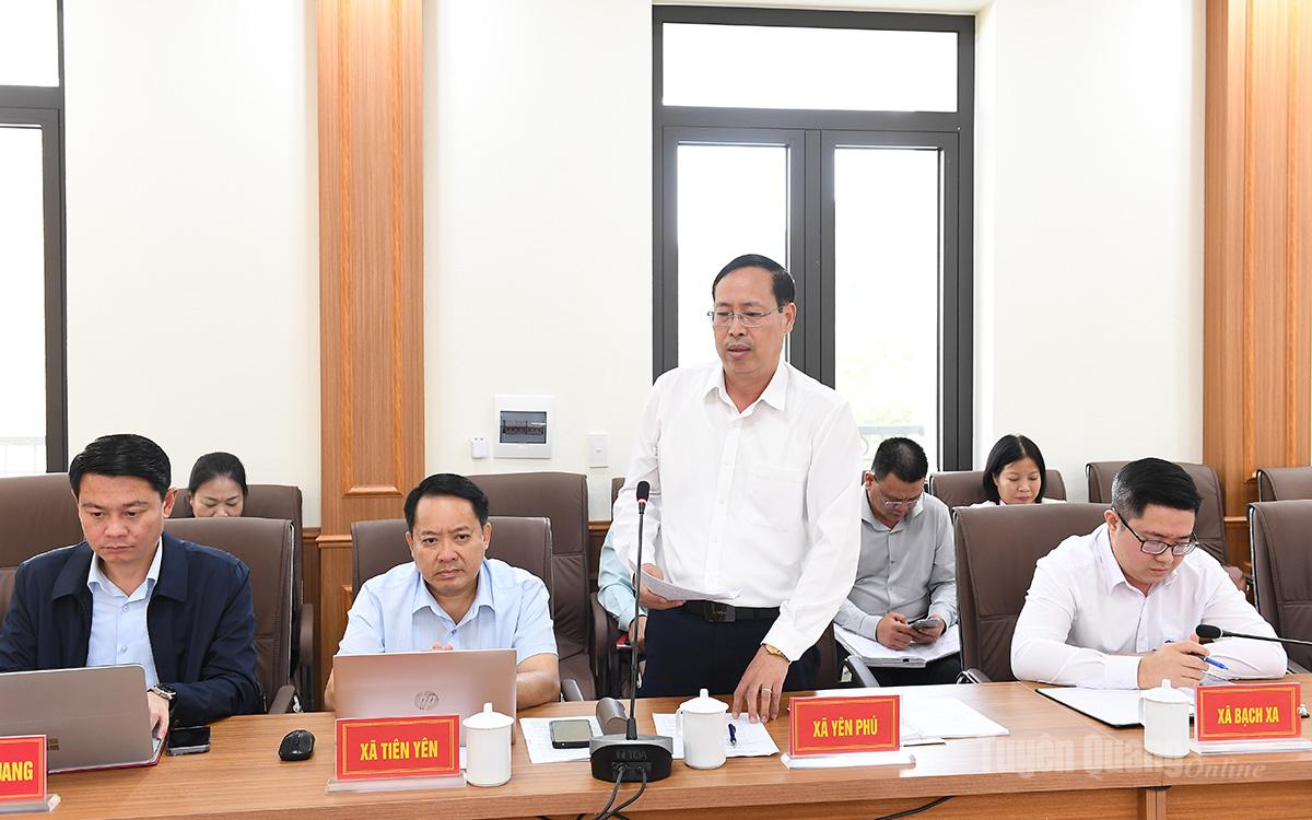 Lãnh đạo xã Yên Phú kiến nghị các giải pháp đảm bảo an toàn, an ninh cho cuộc bầu cử.