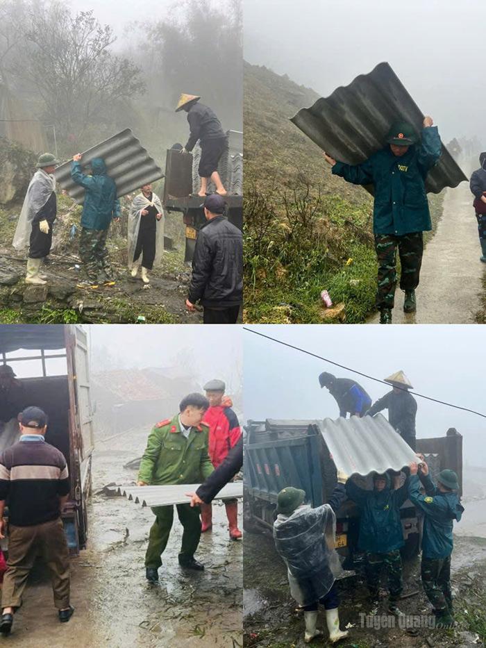 Các lực lượng chức năng khẩn trương triển khai công tác khắc phục hậu quả mưa đá, dông lốc, giúp người dân sớm ổn định cuộc sống.