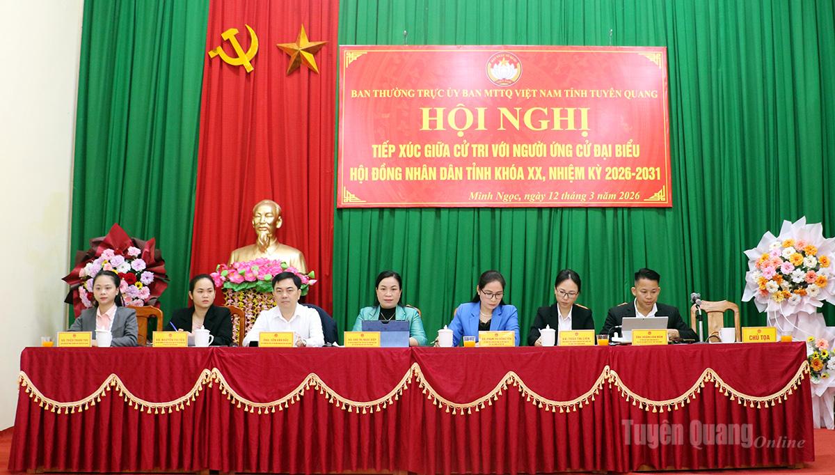 Người ứng cử đại biểu HĐND tỉnh khoá XX, nhiệm kỳ 2026-2031, đơn vị bầu cử số 11 tiếp xúc cử tri tại xã Minh Ngọc.