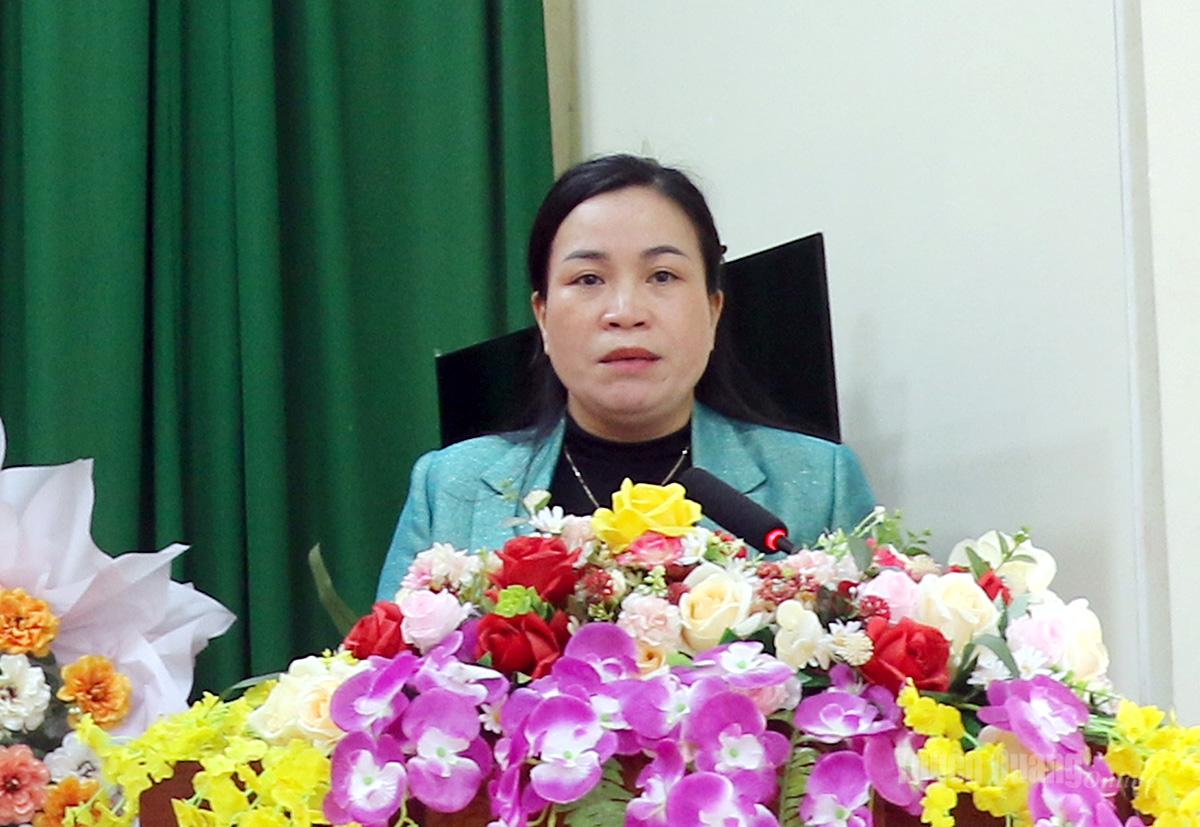 Ứng cử viên đại biểu HĐND tỉnh, khoá XX, nhiệm kỳ 2026-2031 Chu Thị Ngọc Diệp trình bày chương trình hành động trước cử tri.