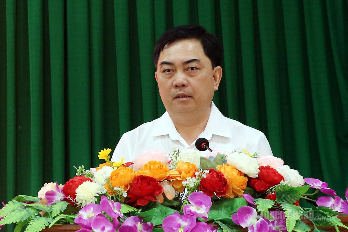 Ứng cử viên đại biểu HĐND tỉnh, khoá XX, nhiệm kỳ 2026-2031 Sền Văn Bắc trình bày chương trình hành động trước cử tri.