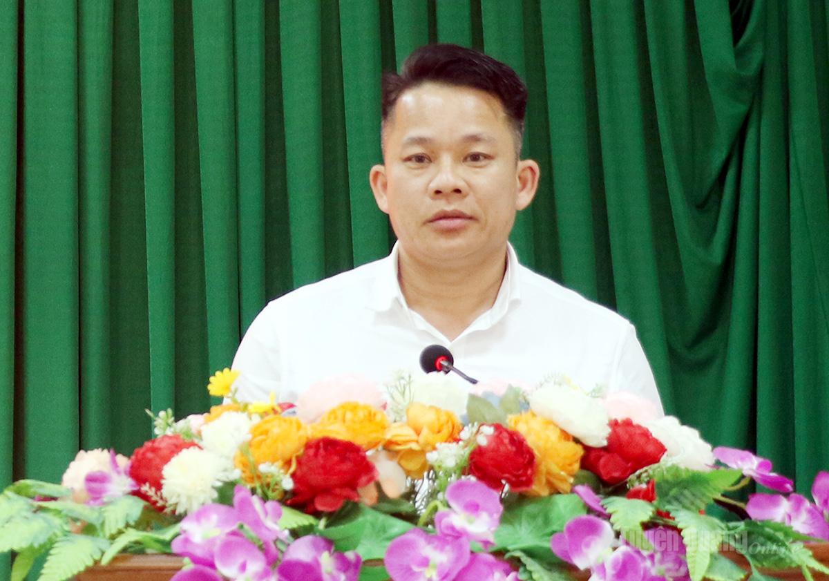 Ứng cử viên đại biểu HĐND tỉnh, khoá XX, nhiệm kỳ 2026-2031 Hoàng Văn Mấm trình bày chương trình hành động trước cử tri.