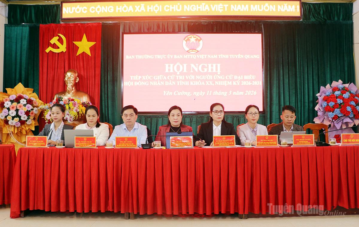 Người ứng cử đại biểu HĐND tỉnh, khoá XX, nhiệm kỳ 2026-2031, đơn vị bầu cử số 11 tiếp xúc cử tri tại xã Yên Cường.