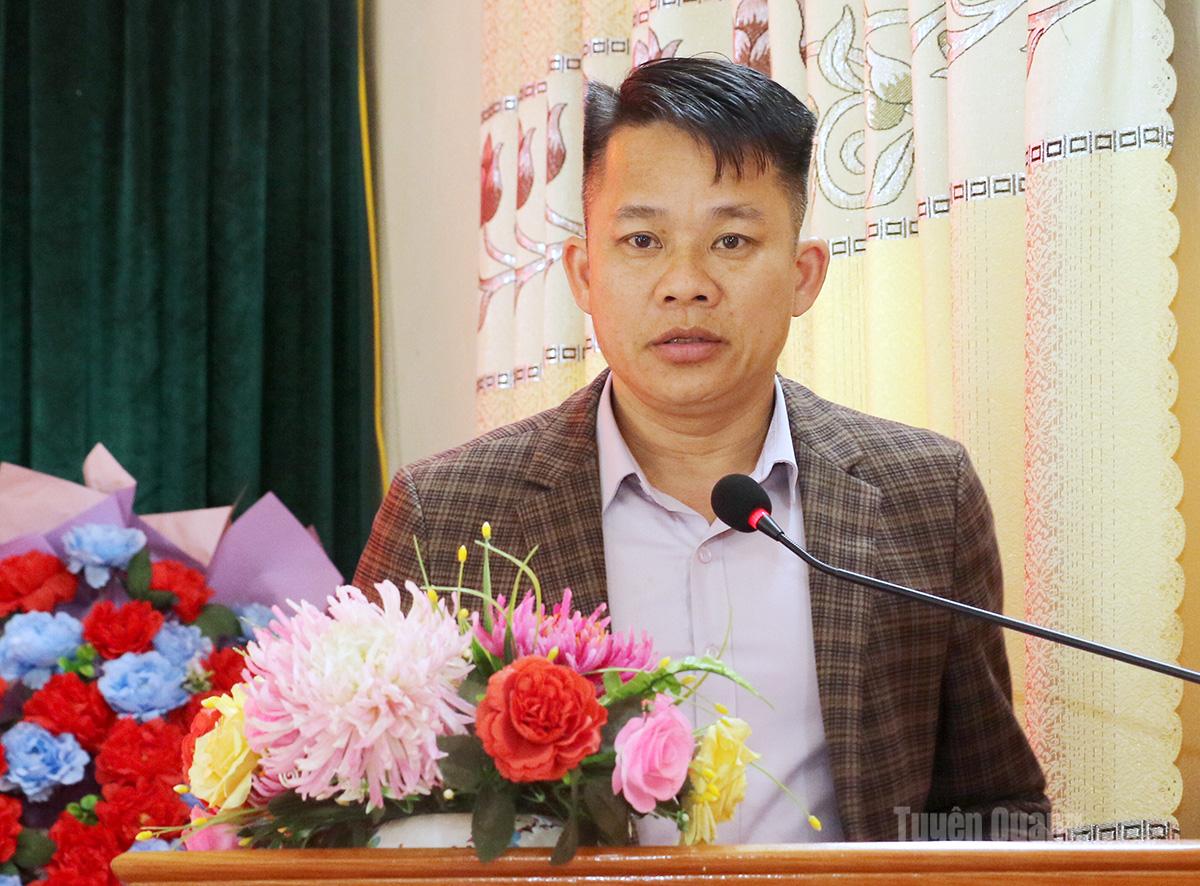 Ứng cử viên đại biểu HĐND tỉnh, khoá XX, nhiệm kỳ 2026-2031 Hoàng Văn Mấm trình bày chương trình hành động trước cử tri xã Yên Cường.