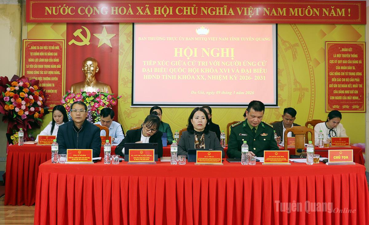 Các ứng cử viên ĐBQH khoá XVI, đơn vị bầu cầu số 4 và ứng cử viên HĐND tỉnh khoá XX, nhiệm kỳ 2026 -2031, đơn vị bầu cử số 11 tiếp xúc cử tri và vận động bầu cử tại xã Du Già.