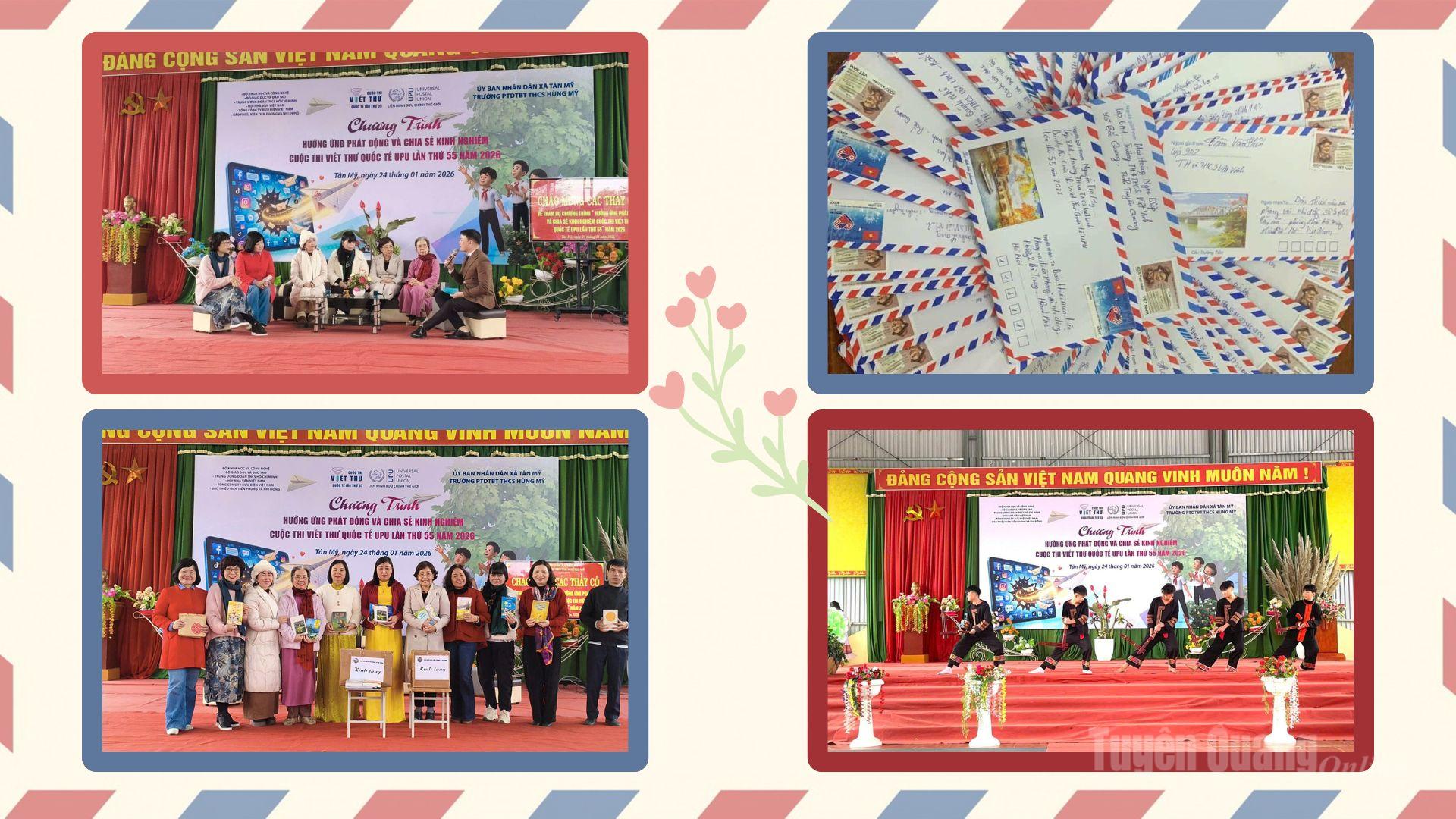 Ban Tổ chức, Ban Giám khảo Cuộc thi Viết thư Quốc tế UPU  chia sẻ kinh nghiệm dành cho giáo viên và học sinh các trường trên địa bàn xã Tân Mỹ.